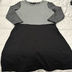 Loft 14 Grey and Black Dress New